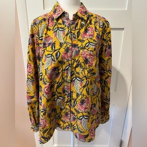 Pilcro size XS floral corduroy blouse with one front pocket